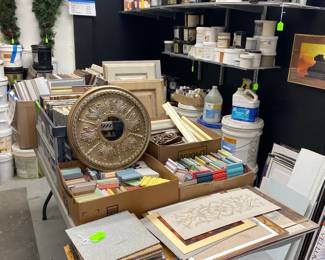 Large selection of sample boards, all sizes and shapes, plaster, and more