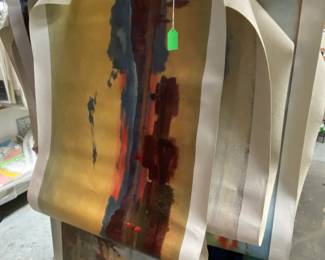 Assortment of canvases ready to be framed