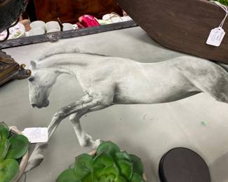 Custom painted sea trunk with horse motif