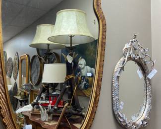 Assortment of antique gold gilded mirrors