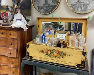 Antique hand painted vanity