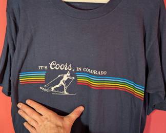 Coors T-Shirt. Single Stitch Coors t-shirt cross country skier 