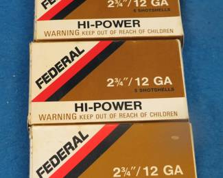 Lot 418. Three boxes of 5 each (15 total) Federal {#}1 buckshot 12-ga. shells
