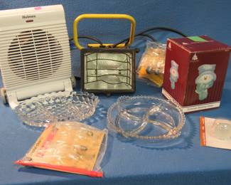 Lot 356. Box Lot including a Holmes Heater and a shop light.