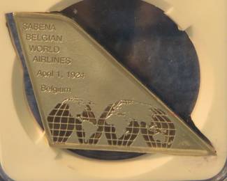 Lot 322. Sterling Silver Airline Tail Fins. 17.5 grams for 1924 Sebena Belgian World Airlines