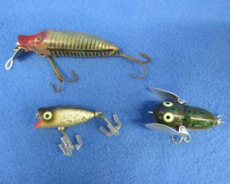 Lot 483. Heddon River Runt Spook Floater, Tiny Crazy Crawler, and a Tiny Lucky 13
