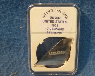 Lot 304. Sterling Airline Tail Fins. 17.2 grams. 1939 for US Air United States