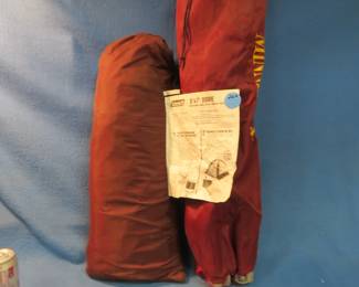 Lot 260. 8' x 7' Coleman Dome tent and folding chair. Untested