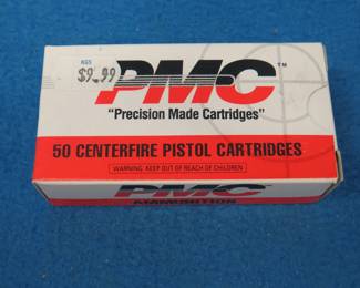 Lot 256. PMC 25 auto. 50-grain. Full box of 50 rounds.