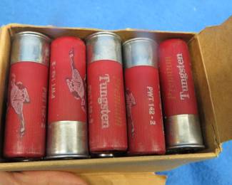 Lot 45. 25 Federal 12-gauge 2-shot Tungsten shotgun shells in a Remington box