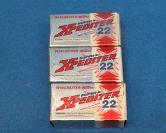 Lot 55. Three boxes of 50 each (150 total) Winchester Super-X Xpediter .22 LR rounds