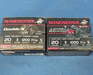 Lot 255. Winchester 20-gauge 3 inch {#}5 turkey loads. Ten total rounds.