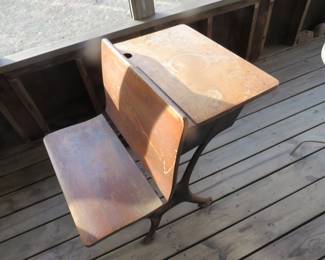 Lot 213. Old school desk