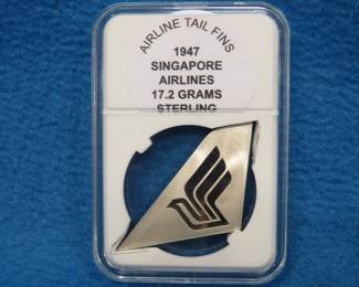 Lot 234. Sterling Silver Tail Fins. 17.2 grams. 1947 Singapore Airlines.