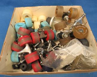 Lot 305. Roller skate trucks, wheels, and misc. parts