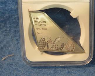 Lot 321. Sterling Silver Airline Tail Fins. 17.5 grams for 1934 VASP Brazilian Airlines