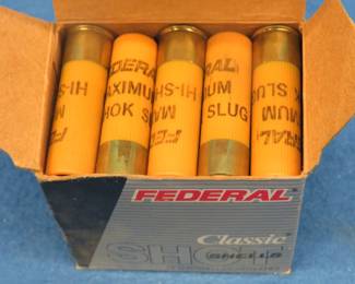 Lot 47. 25 Federal 20-gauge 2 3/4" slugs in a non-matching box