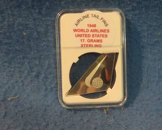 Lot 303. Sterling Airline Tail Fins. 17.0 grams 1948 for World Airlines