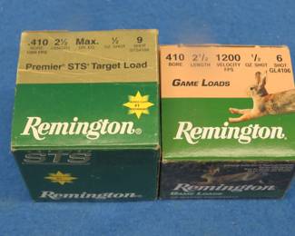 Lot 412. 20 Remington 9-shot and 3 Remington 6-shot .410 shells