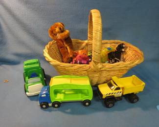 Lot 81. Basket full of toys and cars