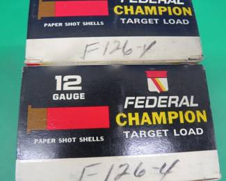 Lot 127. One box of 25, and one box of 22 (47 total) Federal 12-ga. {#}4 shot shells
