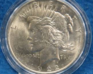 Lot 105. 1922 P Peace silver dollar