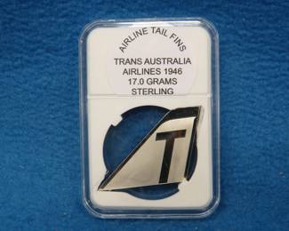 Lot 109. Sterling Silver Tail Fins. 17.0 grams. 1946 Trans Australia Airlines