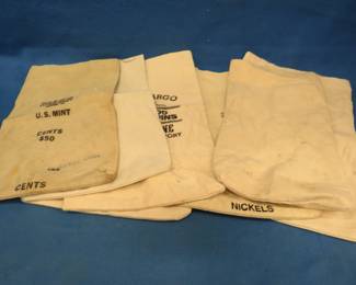 Lot 373. Seven canvas bank bags
