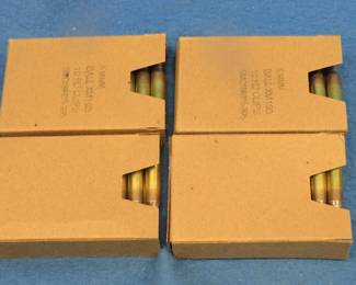 Lot 159. Four boxes of three 10-round 5.66mm clips. 120 rounds total