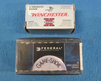 Lot 415. 34 Federal and 19 Winchester .22 Win. Mag. rounds