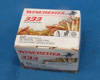 Lot 156. One box of 333 Winchester .22 LR rounds