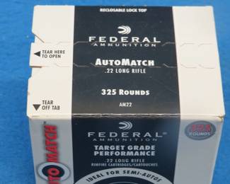Lot 388. 325 Federal .22 AutoMatch Long Rifle rounds, NIP