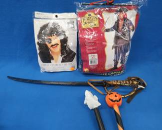 Lot 460. Adult pirate costume, wig, and more