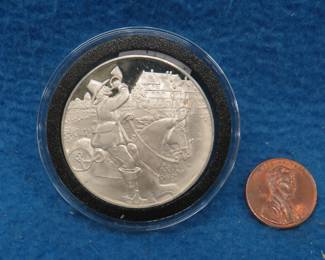 Lot 450. 1975 Postmasters of America sterling silver medallion. 24.7 grams. Tax exempt.