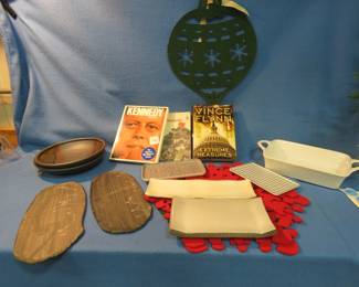 Lot 80. Books, serving trays and more