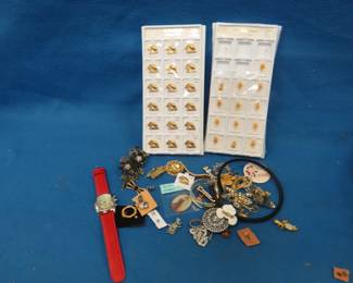 Lot 332. Misc. jewelry in a wicker basket