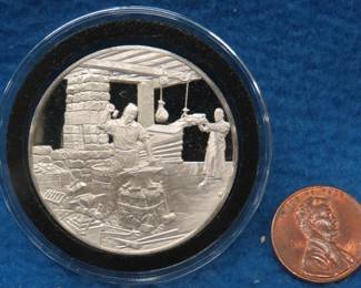 Lot 451. 1977 Postmasters of America sterling silver medallion. 24.0 grams. Tax exempt.