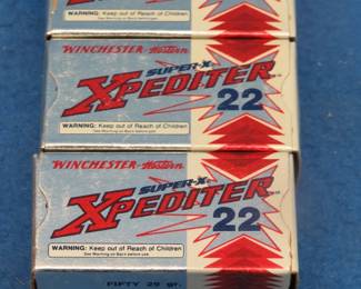 Lot 54. Three boxes of 50 each (150 total) Winchester Super-X Xpediter .22 LR rounds