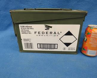 Lot 136. 5.56x45mm locking lid metal ammo box
