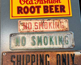 Vtg metal signs