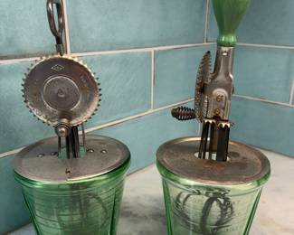 A&J uranium glass hand mixers