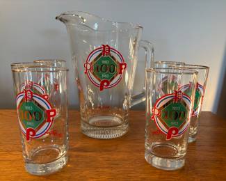 Roy Rogers glassware for the Phillies 100th