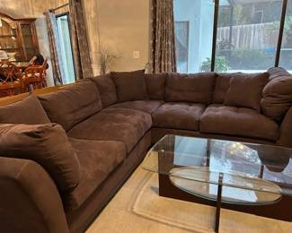 Cindy Crawford Microfiber sectional is like new! Dark Gray color...not brown