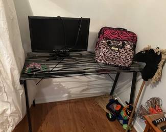 Glass top computer desk(we have 2 for sale). Computer monitor is also for sale