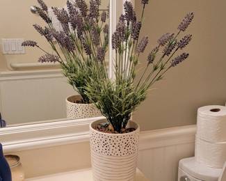 Ceramic potted Lavender accent plant