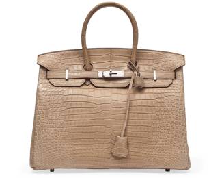 Lot 379 Hermes Birkin  Matte Crocodile Bag 35cm