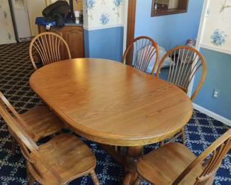 Solid wood dining table/6 chairs