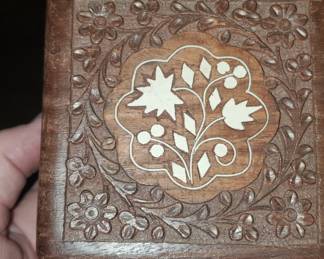 Small carved jewelry box