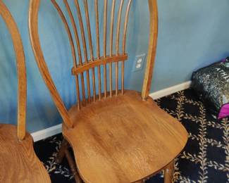 Set of (6) Windsor style wood chairs