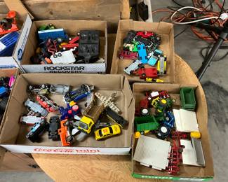 Box Lot Toys - Cars, Trucks, Farm Equipment,